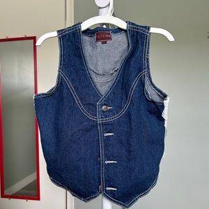 Denim Vest with Button Details